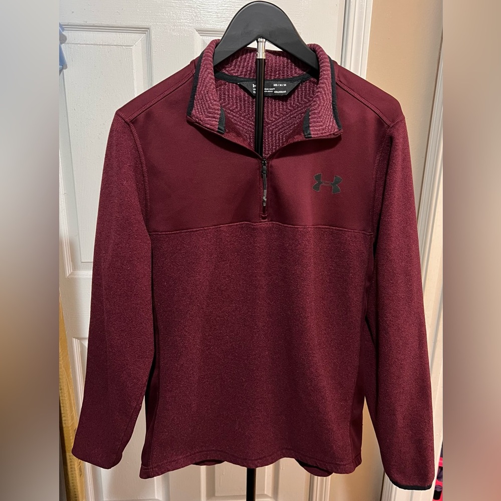 Under Armour Men's Maroon ColdGear Infrared 1/4 Zip Fleece Jacket! Size Medium.